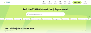 homepage of Xing
