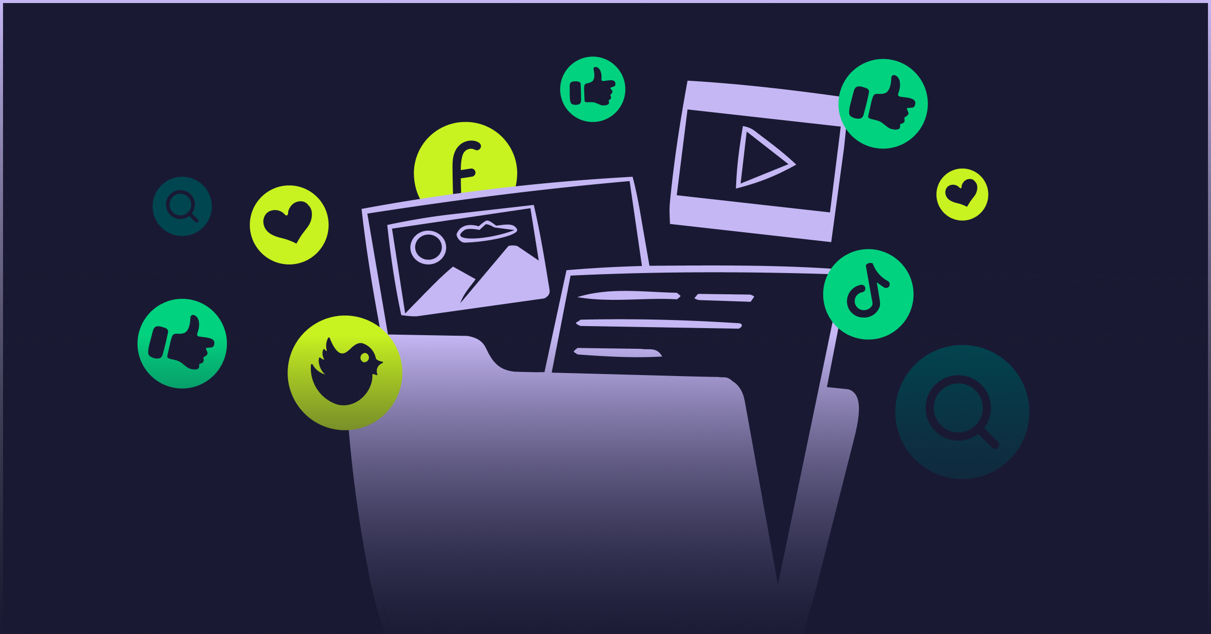 SEO related graphics on a dark background