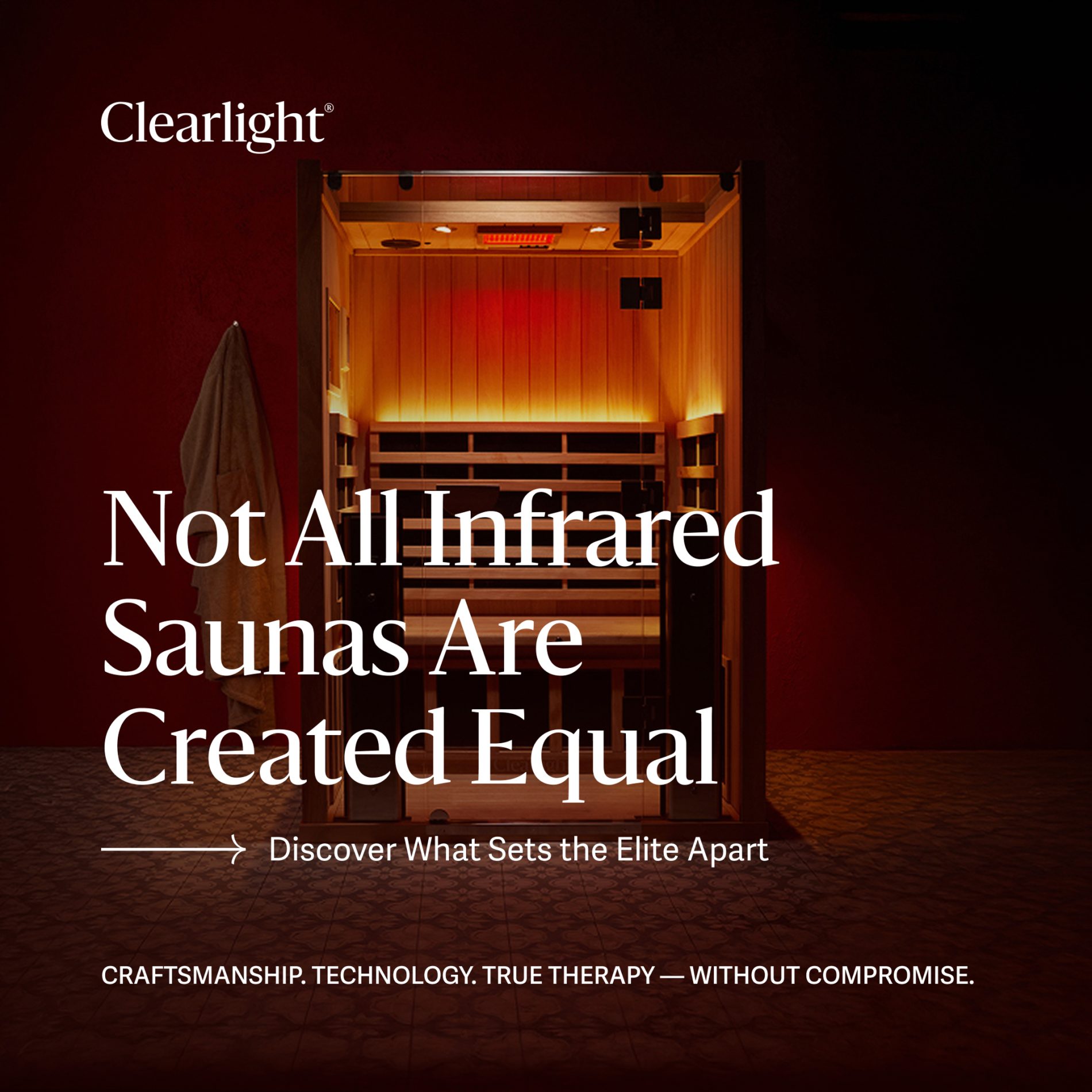 Sauna brand graphic with the text: Not all infrared saunas are created equal