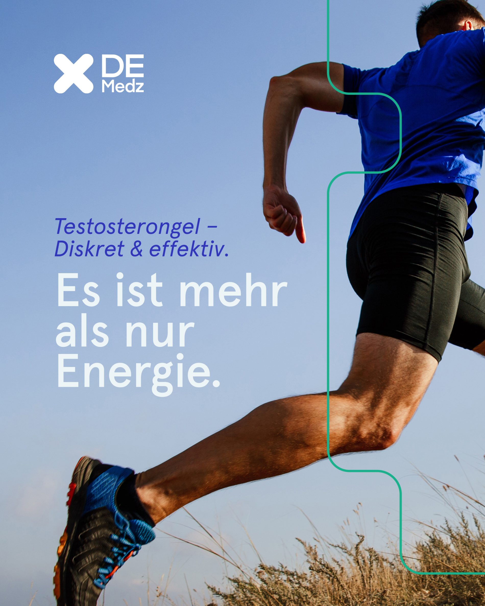 DE Medz graphic with a running guy and a heading: Es ist mehr als nur Energie.